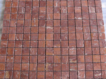 Red marble mosaic tile
