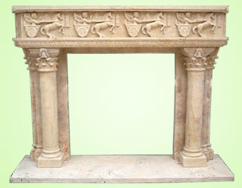 Yellow Marble Fireplace