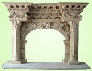 Cream Marble Fireplace