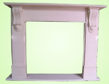 Beige Marble Fireplace