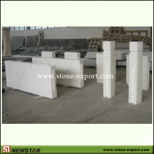 Construction Stone,Baluster and Railing,White Marble