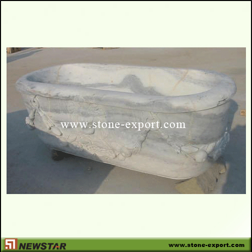 Construction Stone,Bathtub and Tray,White Marble