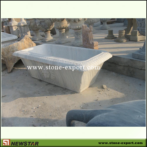 Construction Stone,Bathtub and Tray,White Marble