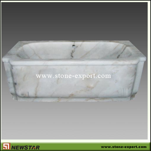 Construction Stone,Bathtub and Tray,White Marble