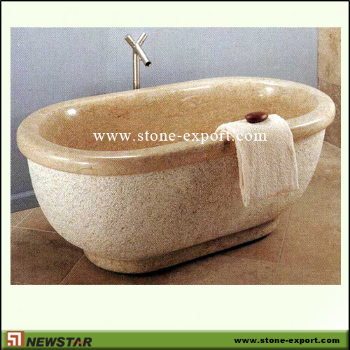 Construction Stone,Bathtub and Tray,Beige Marble