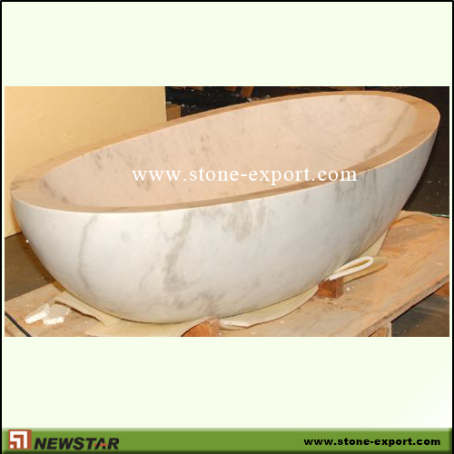 Construction Stone,Bathtub and Tray,White Marble