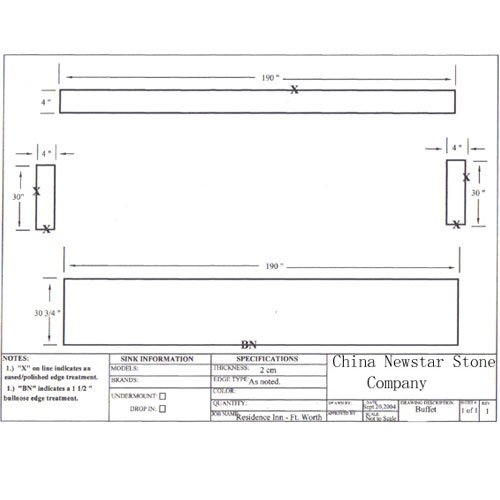 Countertop and Vanity top,CAD Drawing,Granite