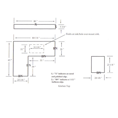 Countertop and Vanity top,CAD Drawing,Granite