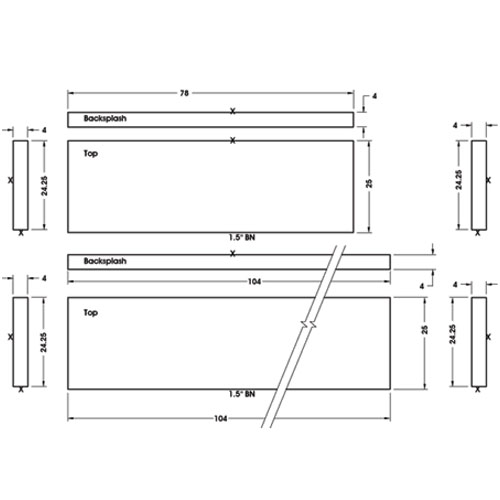 Countertop and Vanity top,CAD Drawing,Granite