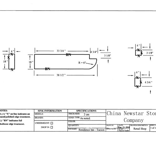 Countertop and Vanity top,CAD Drawing,Granite