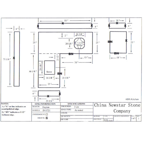 Countertop and Vanity top,CAD Drawing,Granite