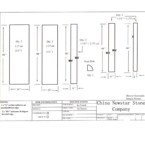 Countertop and Vanity top,CAD Drawing,Granite