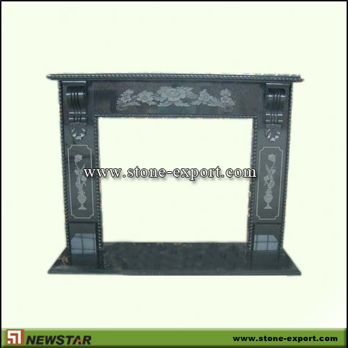 Fireplace Mantels,Granite Fireplace,Absoutely Black