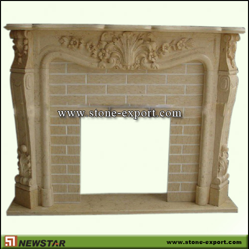 Fireplace Mantels,Marble Fireplace,Beige Marble