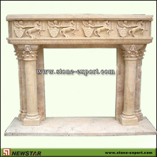 Fireplace Mantels,Marble Fireplace,Yellow Marble