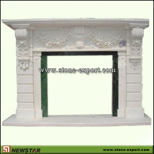 Fireplace Mantels,Marble Fireplace,Beige Marble