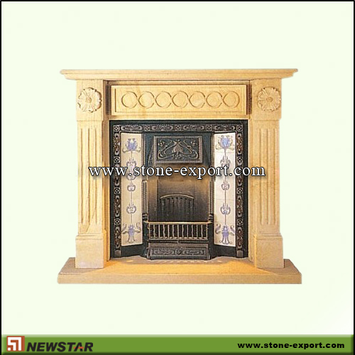 Fireplace Mantels,Sandstone Fireplace,Yellow Sandstone