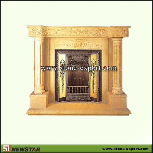 Fireplace Mantels,Sandstone Fireplace,Yellow Sandstone