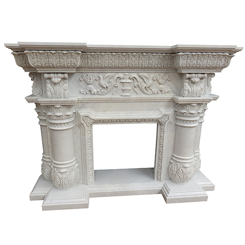 Fireplace Mantels,Marble Fireplace,White marble