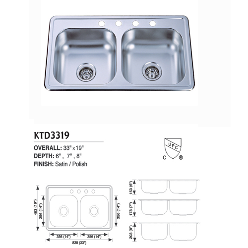 Accessory of Countertop,Stainless Steel Sink,304# stainless steel