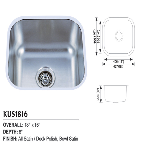 Accessory of Countertop,Stainless Steel Sink,201 / 304 stainless steel sink