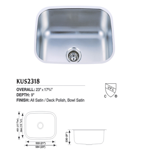 Accessory of Countertop,Stainless Steel Sink,Korea POSCO 304 2b Stainless Steel 