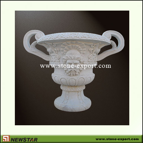 Landscaping Stone,Flowerpot and Vase,Beige Marble