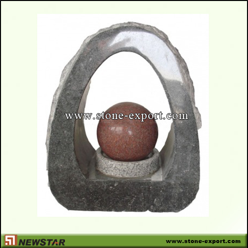 Landscaping Stone,Ball and Floating Sphere,G654 Padding Dark