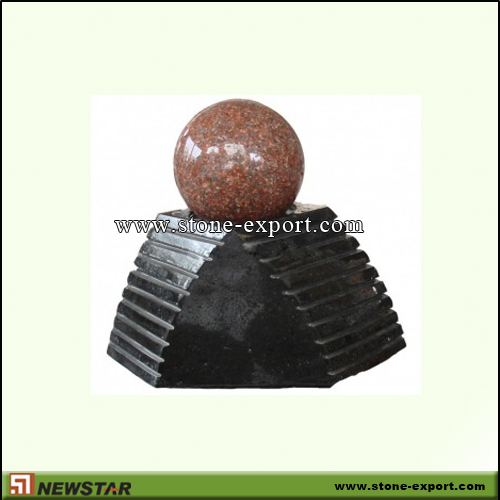 Landscaping Stone,Ball and Floating Sphere,Absoutely Black,Imperial Red