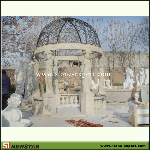 Landscaping Stone,Stone Gazebo,Beige Marble