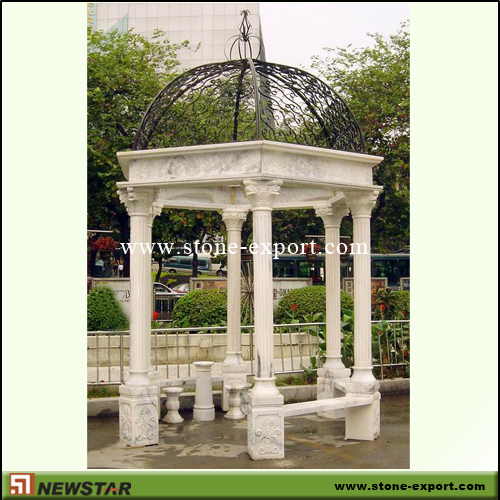 Landscaping Stone,Stone Gazebo,White Marble