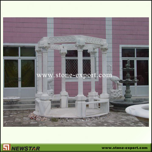 Landscaping Stone,Stone Gazebo,White Marble