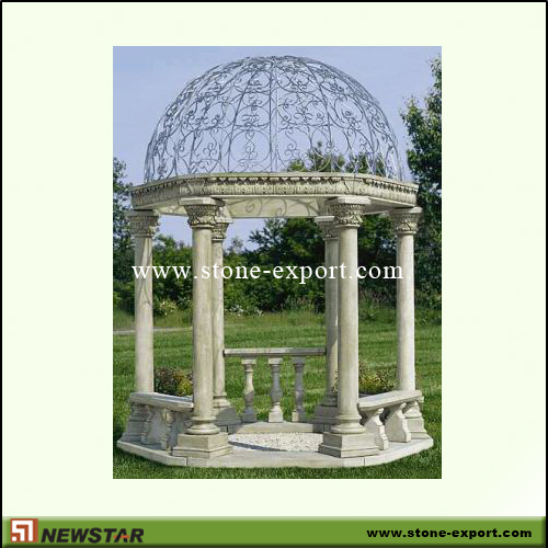 Landscaping Stone,Stone Gazebo,Beige Marble