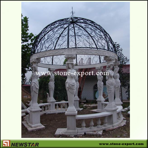 Landscaping Stone,Stone Gazebo,White Marble