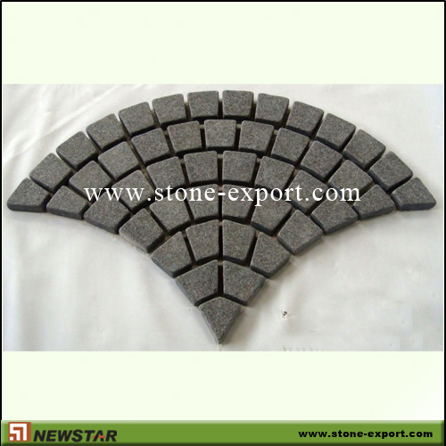 Paver(Paving Stone),Mesh Cobblestone,G684 Black Peael