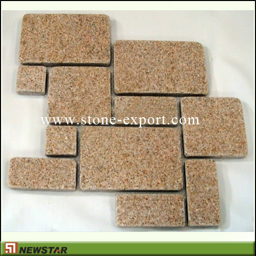 Paver(Paving Stone),Mesh Cobblestone,G682 Golden Yellow