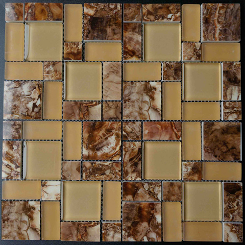 Mosaic Tile,Marble with Glass Mosaic,Marble & Glass