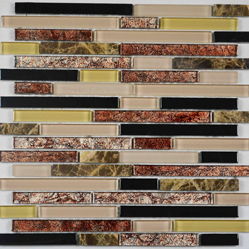 Mosaic Tile,Marble with Glass Mosaic,Marble & Glass