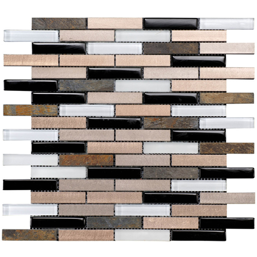 Mosaic Tile,Marble with Glass Mosaic,Marble & Glass