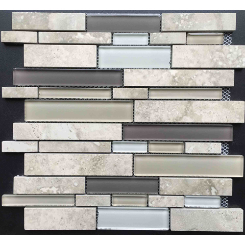 Mosaic Tile,Marble with Glass Mosaic,Marble & Glass