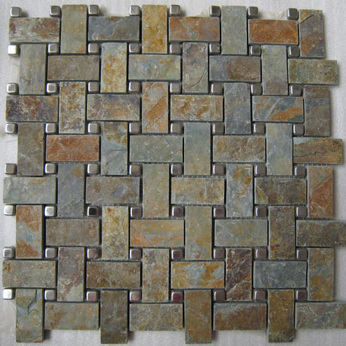 Slate and Quartzite,Slate Mosaic and Border,Gold Slate