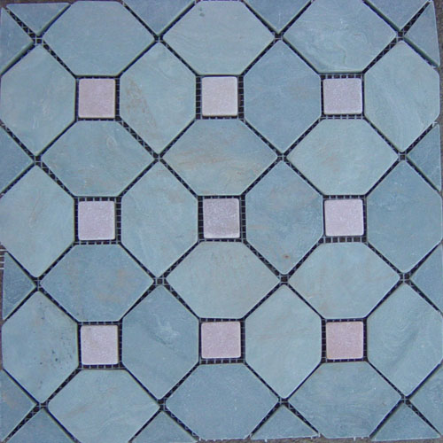 Slate and Quartzite,Slate Mosaic and Border,Green Slate