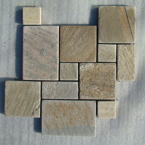 Slate and Quartzite,Slate Mosaic and Border,Gold Slate