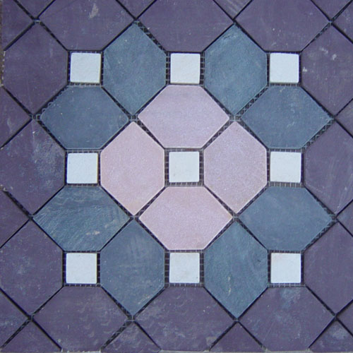 Slate and Quartzite,Slate Mosaic and Border,Red Slate