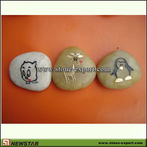 Pebble Series,Polished Engraved Stone,Pebble