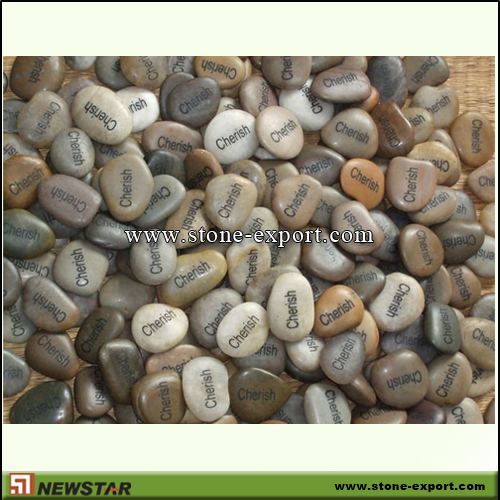 Pebble Series,Polished Engraved Stone,Pebble