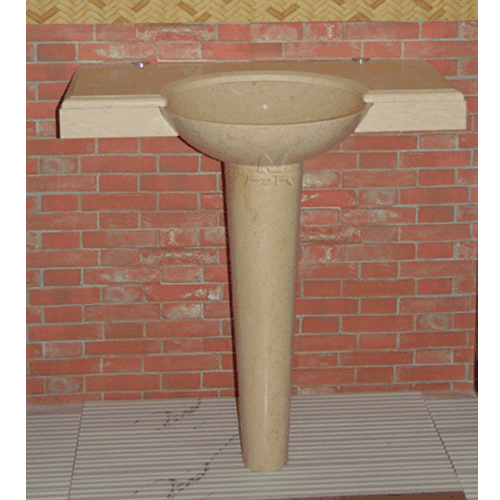 Stone Sink and Basin,Stone Pedestal,Beige