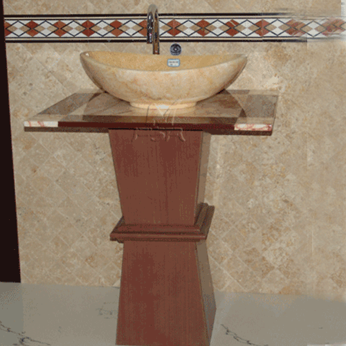Stone Sink and Basin,Stone Pedestal,Travertine 