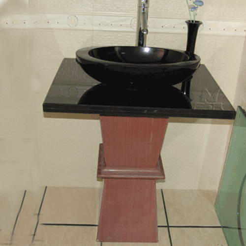 Stone Sink and Basin,Stone Pedestal,Absolute Black