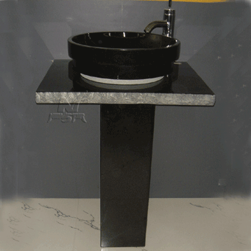 Stone Sink and Basin,Stone Pedestal,Absolute Black